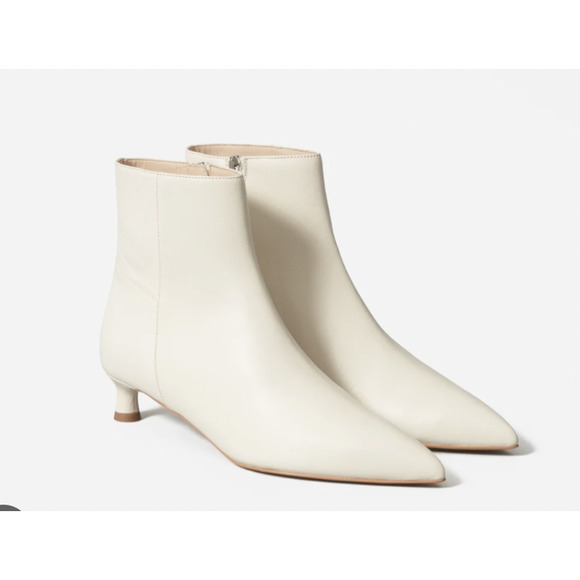 Everlane Shoes - Everlane White Leather Booties